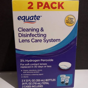 EQUATE PT3MP355WD Cleaning and Disinfecting Lens Care System - 2 Pack