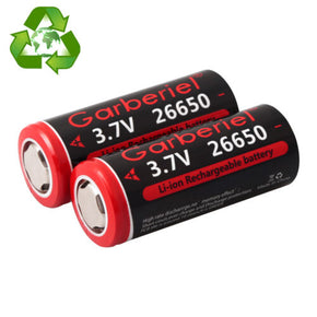 2 PACK 3.7V 6800mAh 26650 Rechargeable Li-ion Battery For LED Torch Flashlight