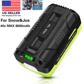 Compatible for Snow Joe + Sun Joe Snow Blower 40Volt 6000mAh Lithium-Ion Battery
