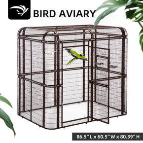 Large Walk In Bird Cage Heavy Duty Iron Wire Parrot Cockatiel Macaw Finch Aviary