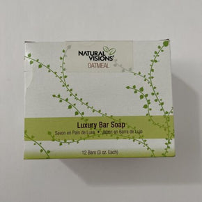 Natural Visions Oatmeal Coconut Lime Luxury Bar Soap Box of 12 - 3oz Bars USA