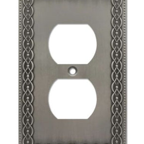 Hampton Bay Amelia 1 Gang Duplex Metal Wall Plate Nickel