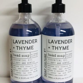 2 Bottles Home & Body Co. ~ Lavender & Thyme Hand Soap w/ Essential Oil 21.5 oz