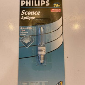 1 Philips 415563 Sconce 75-Watt T4 Mini-Candelabra Base Halogen Lightbulb