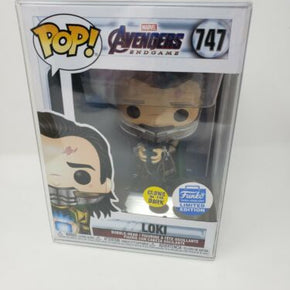 AUTHENTIC Funko Pop Avengers Endgame Loki #747 GITD Funko Shop Exclusive w Prot