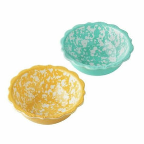 Pioneer Woman Country Splatter Yellow And Teal Melamine Dip Prep Bowl New