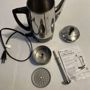 Clean  Electric Coffee Percolator Stainless Steel 6-Cup Portable Model 282202
