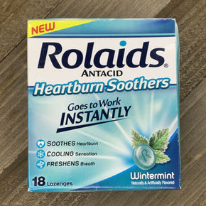 Rolaids Antacid Instant Heartburn Soothers Wintermint 18 Count Lozenges