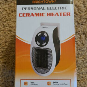 Brightown Handy Wall-Outlet Space Heater, Plug-in Ceramic Mini Heater Portable