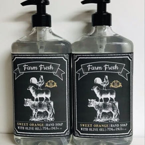 2-Pack Farm Fresh ~ Sweet Orange Moisturizing Hand Soap w/ Olive Oil 24.5 oz Ea.