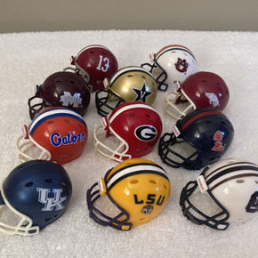 Lot Of 11 SEC Riddell Pocket Size Conference Set Mini Helmets NCAA 2010