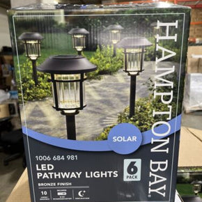 Hampton Bay Low Voltage Bronze Finish Integrated LED Path Lights SOLAR 6-Pack