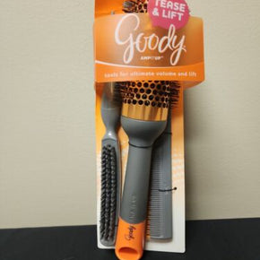 Goody Amp It Up Tease & Lift Hair Tools 3 Pc Brush & Comb Set For Volume