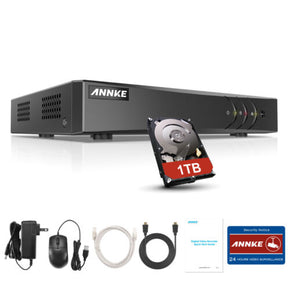 ANNKE 8CH 16CH H.265+ 5MP Lite DVR Recorder for CCTV Home Security Camera System / Hard Drive Option 1TB(1000GB) / Number of Channels 16CH-5MP Lite