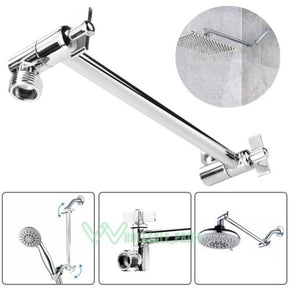 11" Solid Brass Adjustable Shower Extension Arm for Square Rain Shower Head Bath