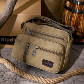 Messenger Bag Vintage Canvas Satchel Crossbody Shoulder Bags Handbag Bookbag / Color Black / Size 9.8*7.4*3.9inch