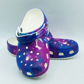 Crocs 206565 Comfort Clogs Out of This World Galaxy Womens 9 Blue Purple White