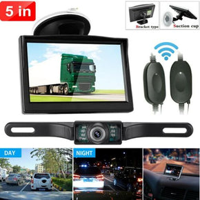 Backup Camera Wireless Car Rear View HD Parking System Night Vision + 5" Monitor