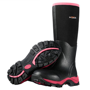 HISEA Women Boots Hunting Boots Neoprene Insulated Rain Snow Muck Working Boots / Color Black+Pink / US Shoe Size (Women's) US Women's 06