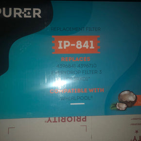 IPURER Whirlpool 3 replacement IP-841 water filters 4396841 4396710  EDR3RXD1