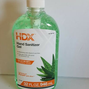 32 oz. HDX Hand Sanitizer Large Gel Pump Bottle W/ Aloe for Germs