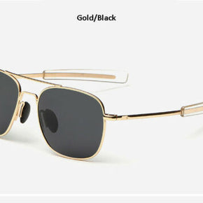 Aviator Sunglasses Premium Military Pilot Ultraviolet Mens Polarized Sunglasses / Frame Color Gold Frame Black Lens