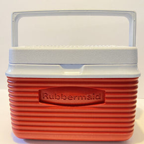 Rubbermaid Personal Lunch Box Cooler #2A23 Red & White 6-Pack Size USA Made EUC