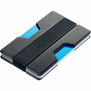 ROCO MINIMALIST Aluminum Slim Wallet RFID BLOCKING Money Clip - No.2 Black