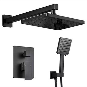 ELLO+ALLO Shower Faucet and Hand Shower Combo w/Shower Head Black Valve Included