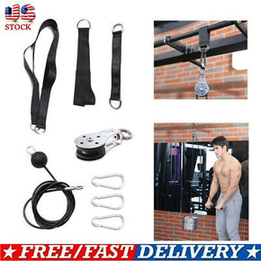 DIY Fitness Pulley Cable Gym Workout Equipment Machine Attachment Home System US