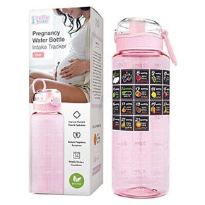 BellyBottle Pregnancy Water Bottle Intake Tracker with Weekly Milestone Stick...