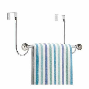 iDesign York Metal Over the Shower Door Towel Bar, Rack for Master, Guest, Kids'