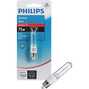 Philips 75W 120V Clear Mini-Can Base T4 Halogen Special Purpose Light Bulb