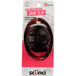 6 Pack Scunci U Got This Extra Thick Hair Jaw Clip, Brown