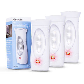 Amerelle by Amertac 71134CC LED  Slimline Power Failure Lite, Pack of 3