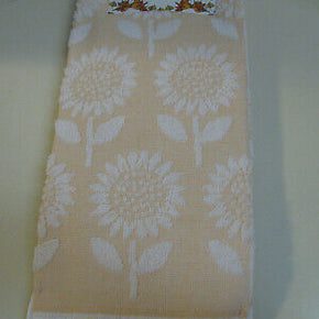 Ladinne Kitchen Towels - 2 - Yellow with White Sunflowers - Turkish Cotton - NEW