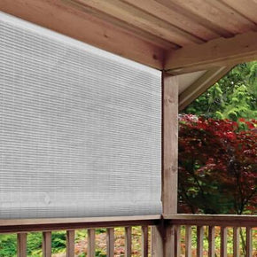 CORDLESS WHITE ROLL UP BLIND Sun Shade Deck Patio PVC Manual Roll-Up Exterior