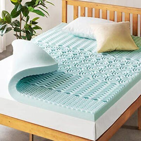 Mellow 4 Inch 5-Zone Memory Foam Mattress Topper Cooling Gel Infusion Twin XL