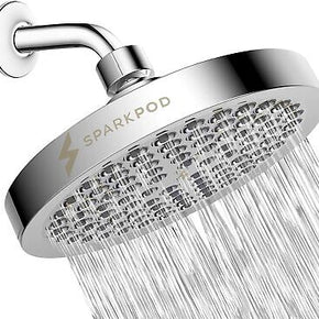 Shower Head High Pressure Rain Luxury Modern Chrome Look Easy Tool Free Install