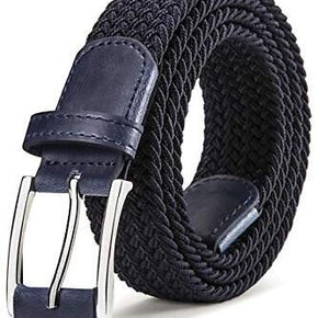 Bulliant Men's Stretch Belt Woven Braided, Width13/8”, Superb Quality / Color Mazarine1350 / Size 42"-46"Waist Adjustable