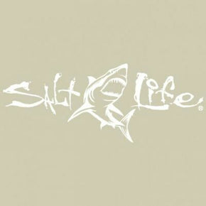 SALT LIFE GREAT WHITE SHARK "WHITE" UV Rated Vinyl Medium DECAL *FREE SHIPPING*