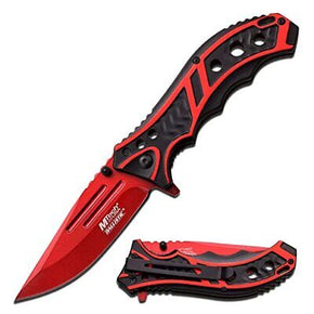 MTECH USA MT-A907RD Spring Assist Folding Knife Red Straight Edge Blade Red &...