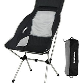 MARCHWAY Lightweight Folding High Back Camping Chair with Headrest, Portable Com