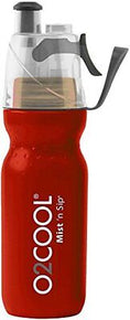 O2COOL Power Flow Leakproof Mist N Sip Grip Band Bottle With Carry Loop 20oz Red