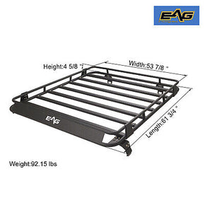 EAG Fits 07-18 Jeep Wrangler JK Roof Rack Cargo Carrier W/ Wind Fairing