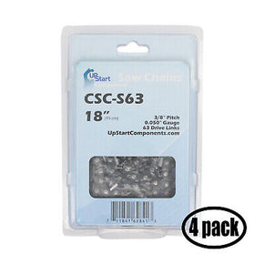 4-Pack Replacement 18-Inch S63 91PX Chainsaw Chain for Oregon S63, Worx WG304