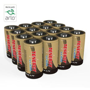 Tenergy 16 PCS 3.7V RCR123A Li-ion Rechargeable Batteries for Arlo Cameras