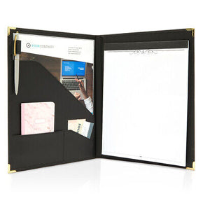 Professional Business Leather Portfolio Resume Organizer Folder 8.5x11"