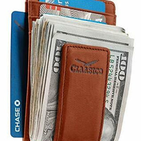 Money Clip Leather Wallet For Men Slim Front Pocket RFID (California Dessert)