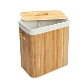 Bamboo Laundry Hamper Basket Washing Clothes Storage Bin Sorter USA Natural
